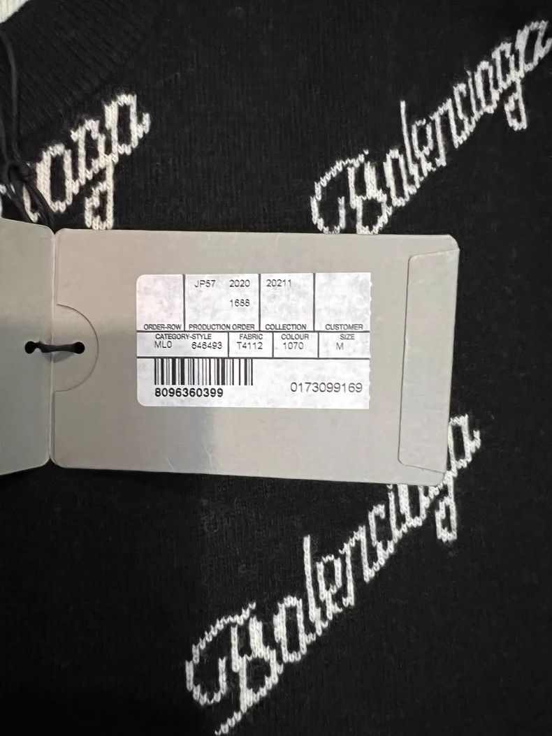 Balenciaga Balenciaga Black and White Logo Sweater Size M / US 6-8 / IT 42-44 - 4 Thumbnail