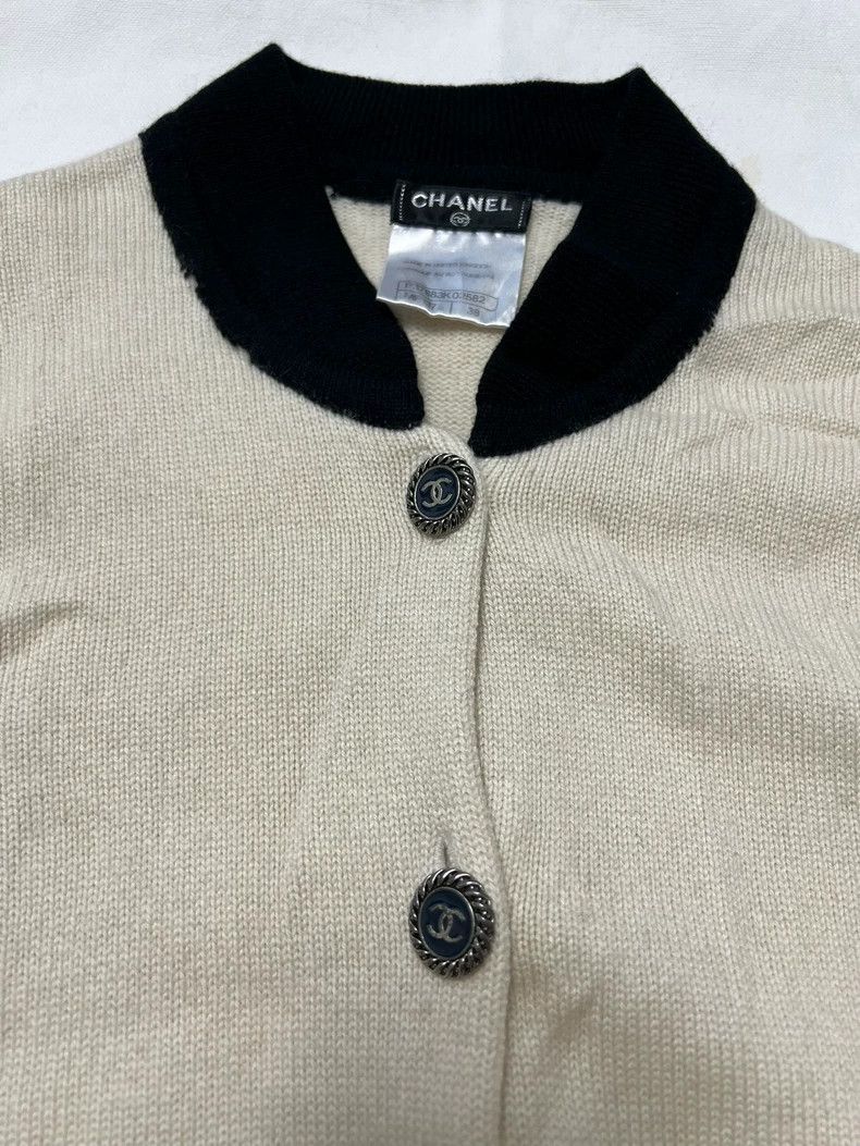 Chanel Chanel Black and White Knit Cardigan Size M / US 6-8 / IT 42-44 - 4 Thumbnail