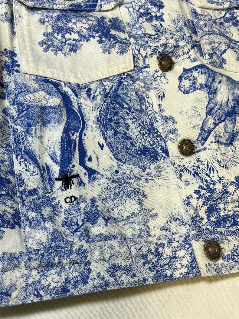 Dior Blue and White Zoo Denim Shirt