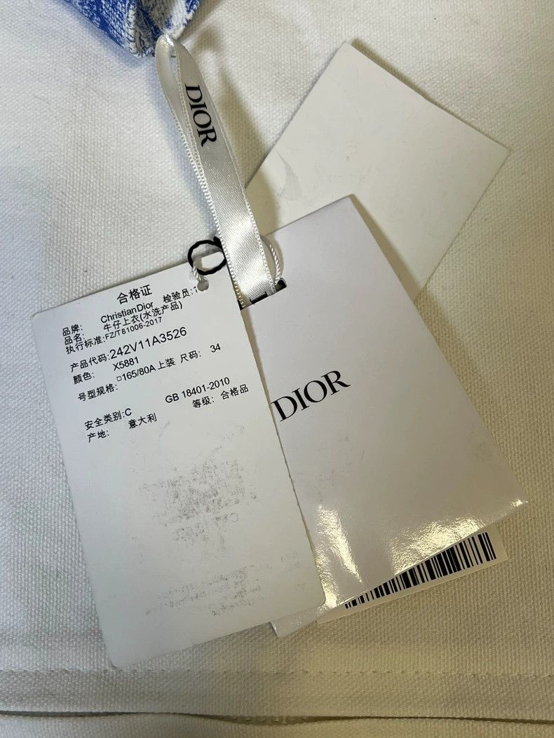 Dior Blue and White Zoo Denim Shirt