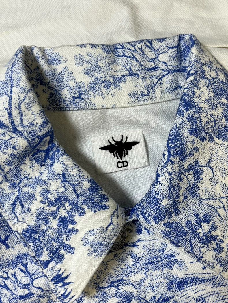 Dior Blue and White Zoo Denim Shirt