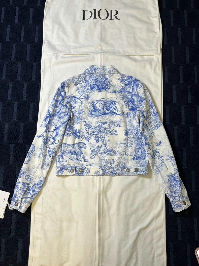 Dior Blue and White Zoo Denim Shirt