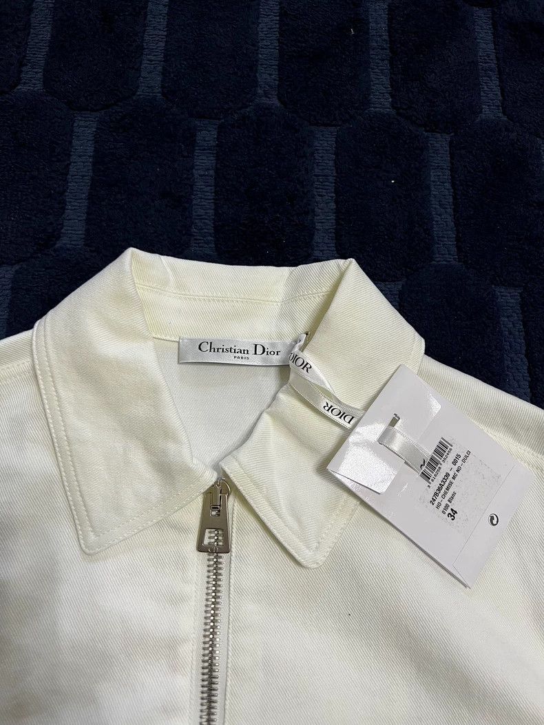 Dior White Women's Short Sleeve Denim Shirt Size S / US 4 / IT 40 - 3 Thumbnail
