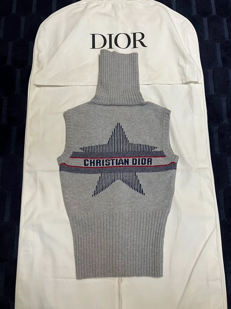 Dior Dior Gray Cashmere Lucky Star Knit Top Size XS / US 0-2 / IT 36-38 - 3 Thumbnail