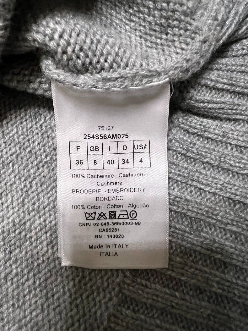 Dior Gray Floral Embroidered Short Sleeve Knit Size S / US 4 / IT 40 - 5 Thumbnail