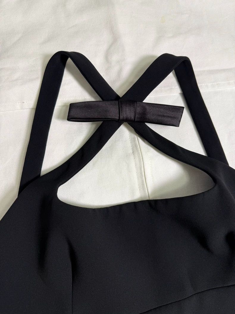 Prada MiuMiu Black Bow Sleeveless Dress Size 40 Size M / US 6-8 / IT 42-44 - 3 Thumbnail