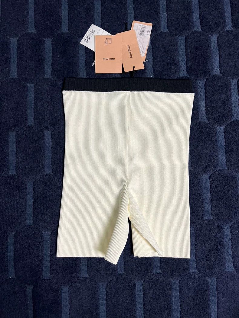 Prada MiuMiu White Logo Sport Shorts with Tags Size 36" / US 14 / IT 50 - 2 Thumbnail