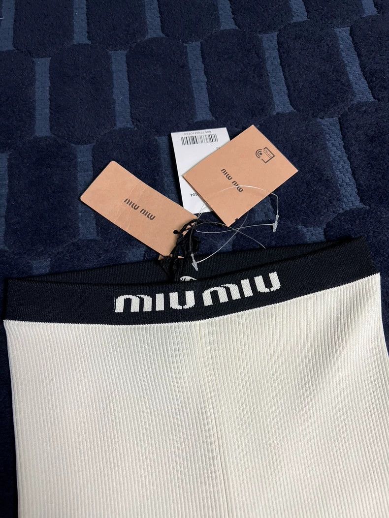 Prada MiuMiu White Logo Sport Shorts with Tags Size 36" / US 14 / IT 50 - 3 Thumbnail