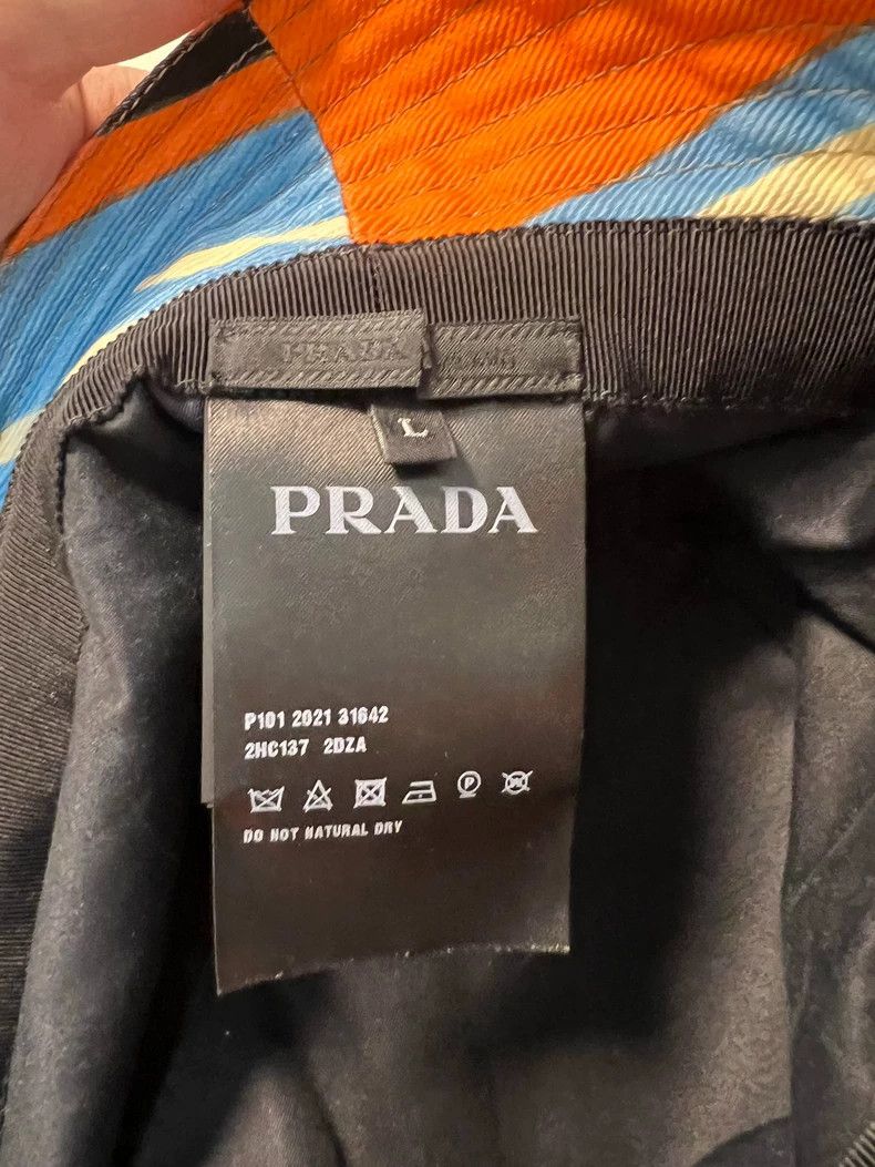 Prada Prada Orange Striped Fisherman Hat Size L/XL Size ONE SIZE - 5 Thumbnail