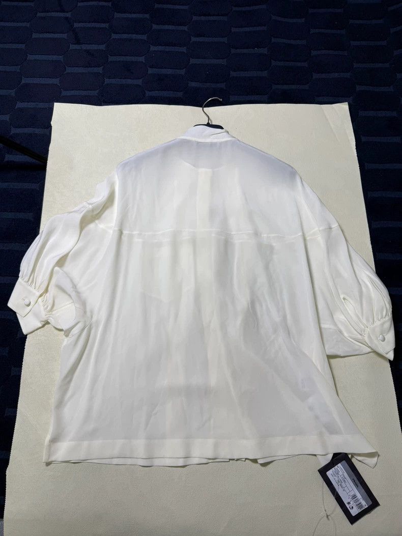 Prada Prada White Silk Shirt with Tags Size S / US 4 / IT 40 - 2 Thumbnail