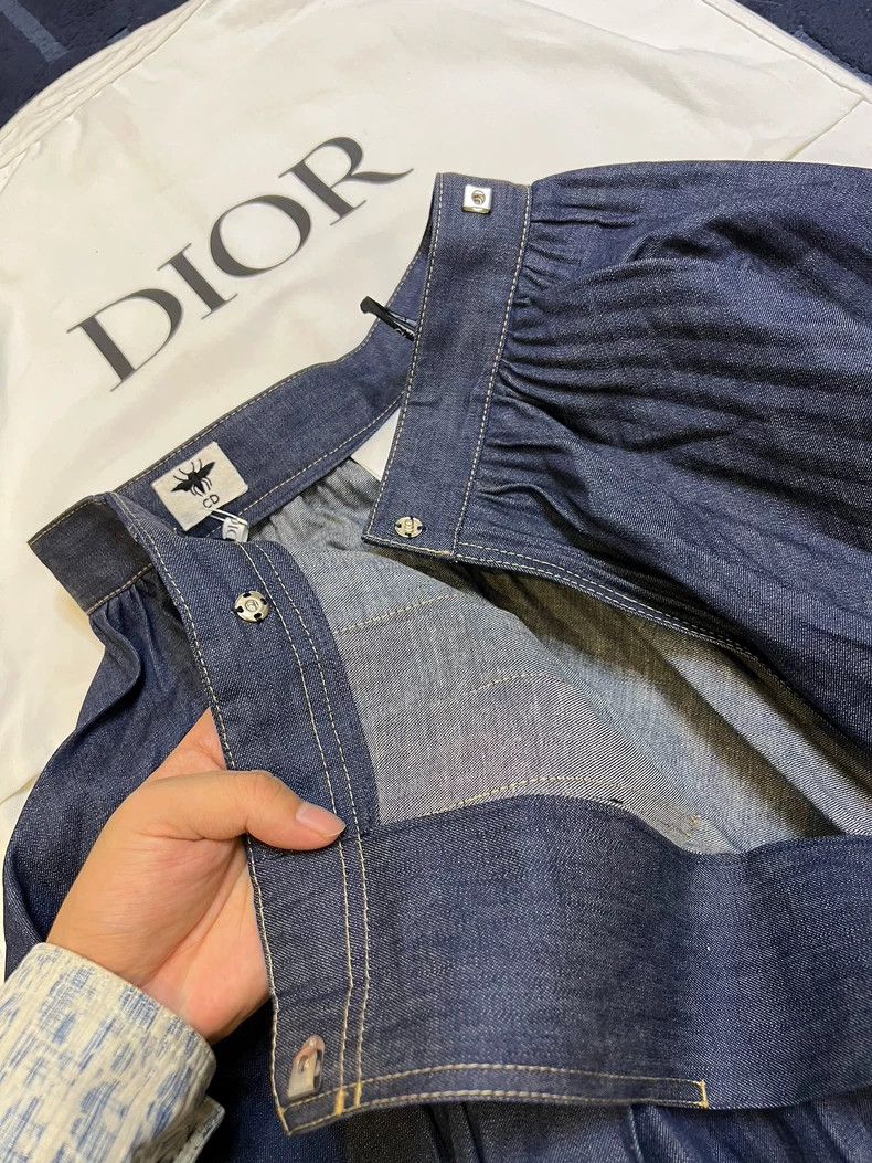 Dior Dior Asymmetrical Pleated Denim Skirt Size 36" / US 14 / IT 50 - 3 Thumbnail