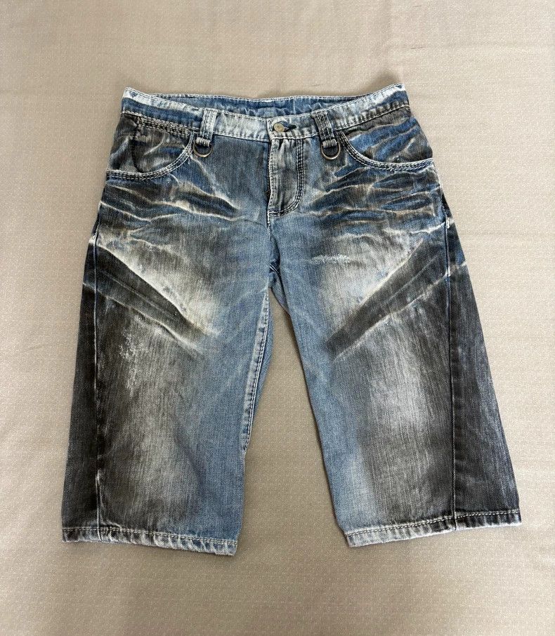 Yohji Yamamoto Vintage Buffalo Bobs Denim Shorts with Distressed Look Size US 34 / EU 50 - 2 Thumbnail