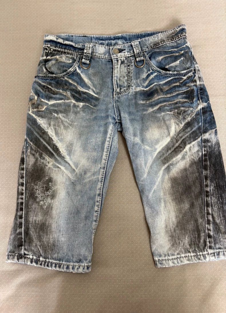 Yohji Yamamoto Vintage Distressed Denim Shorts Size US 31 - 4 Thumbnail