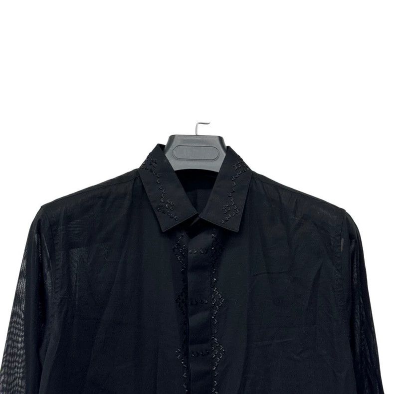 Saint Laurent Paris Saint Laurent Black Sheer Shirt with Sequins Size US M / EU 48-50 / 2 - 4 Thumbnail