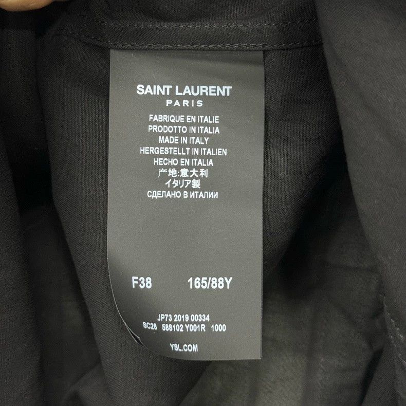 Saint Laurent Paris Saint Laurent Black Sheer Shirt with Sequins Size US M / EU 48-50 / 2 - 5 Thumbnail