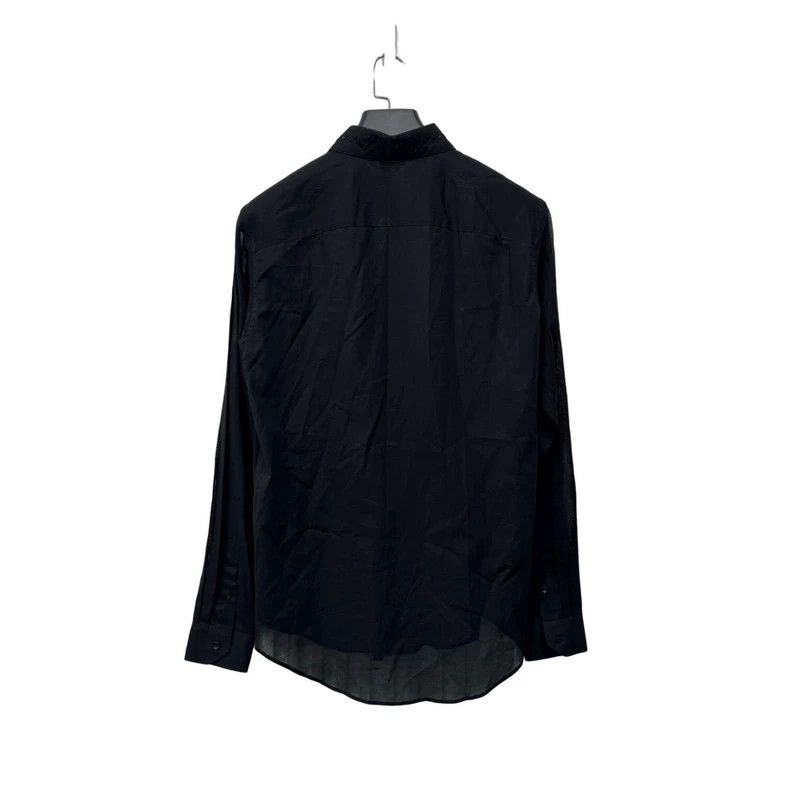 Saint Laurent Paris Saint Laurent Black Sheer Shirt with Sequins Size US M / EU 48-50 / 2 - 3 Thumbnail