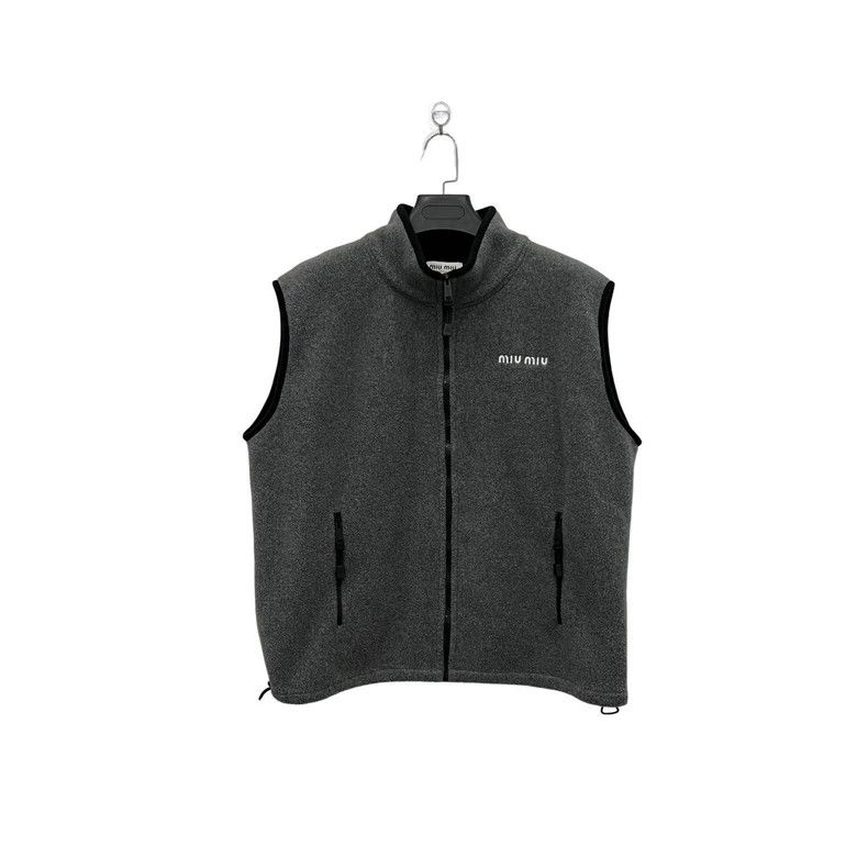 Miu Miu MiuMiu Logo Fleece Vest Size M Size US M / EU 48-50 / 2 - 2 Thumbnail