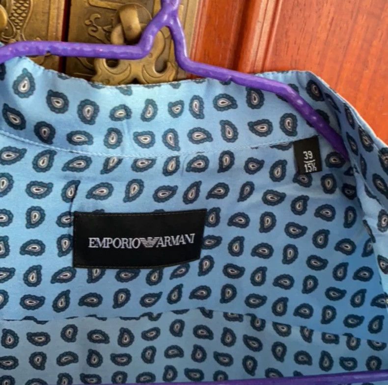 Emporio Armani Emporio Armani Men's Silk Short Sleeve Shirt Size US M / EU 48-50 / 2 - 4 Thumbnail