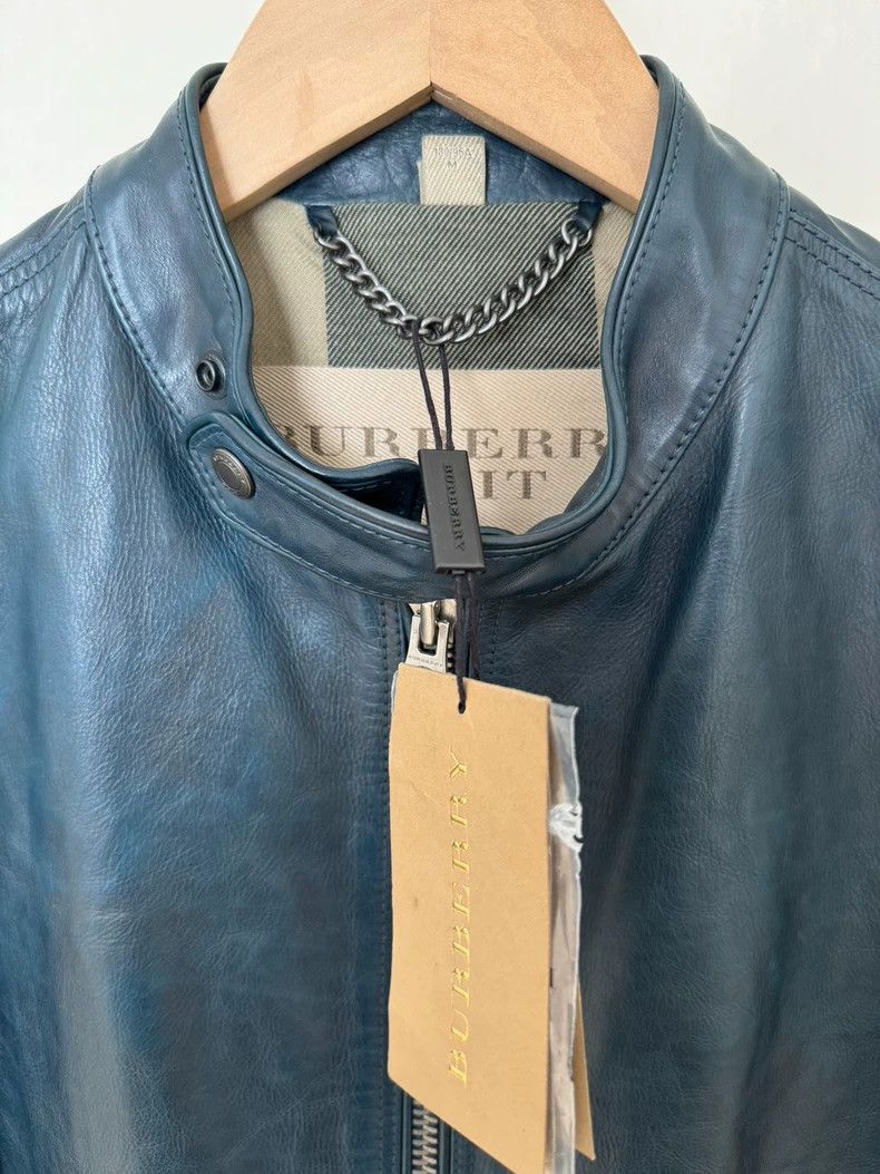 Burberry Burberry Men's Blue Leather Jacket, Size M Size US M / EU 48-50 / 2 - 7 Thumbnail