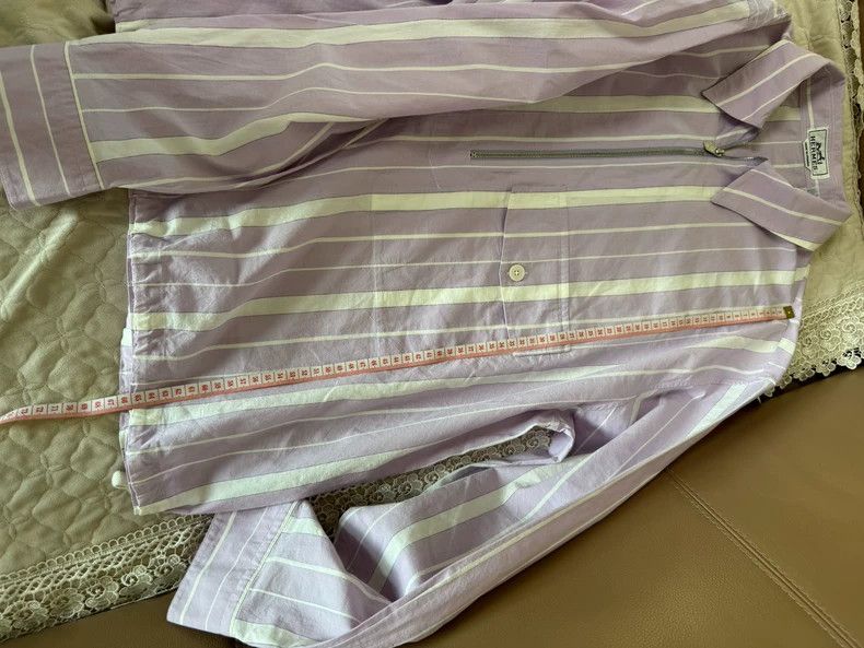Hermes Hermes Long Sleeve Jacket Shirt with Stripes Size US L / EU 52-54 / 3 - 7 Thumbnail