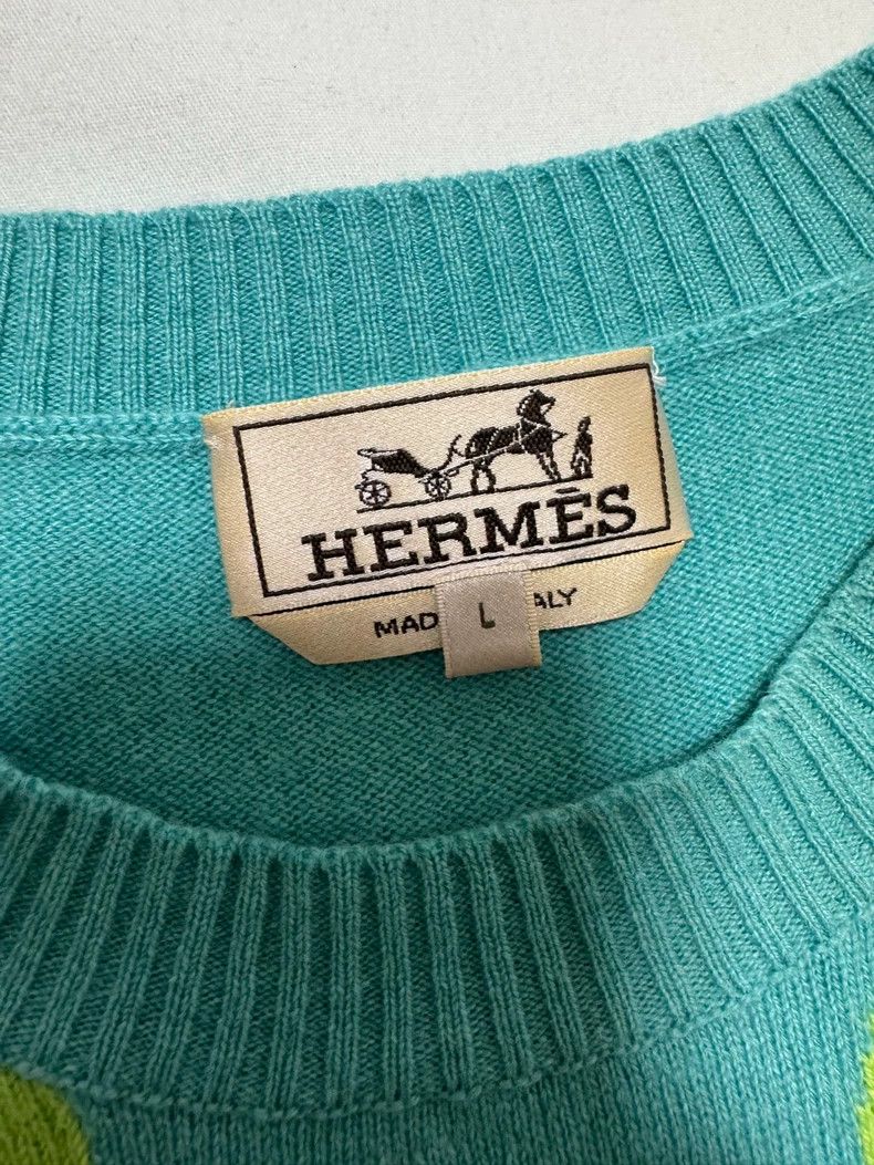 Hermes Hermes Cashmere Short Sleeve Sweater with Lobster Print Size US L / EU 52-54 / 3 - 6 Thumbnail