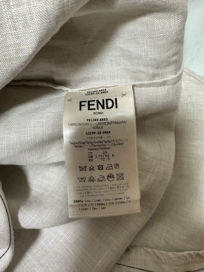 Fendi Fendi Linen Long Sleeve Shirt Jacket Size US M / EU 48-50 / 2 - 8 Thumbnail