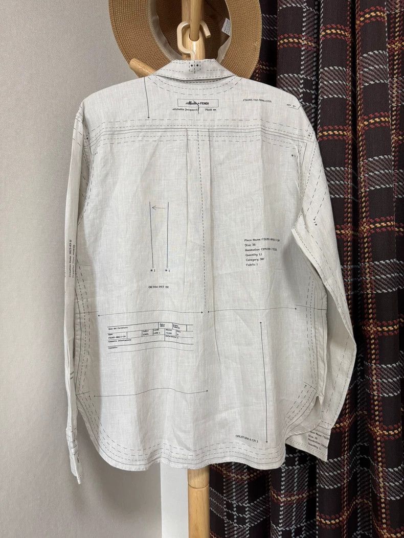 Fendi Fendi Linen Long Sleeve Shirt Jacket Size US M / EU 48-50 / 2 - 2 Thumbnail
