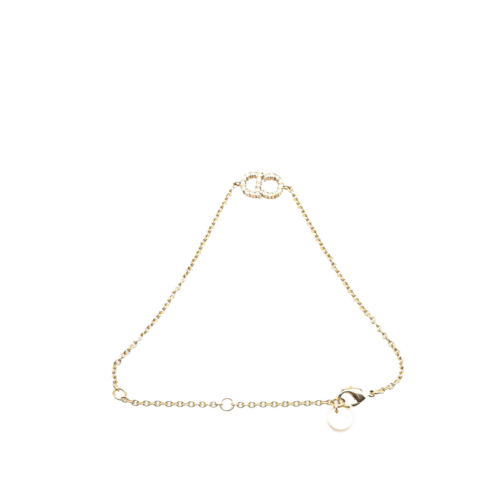 Dior Dior Gold Plated CD Logo Rhinestones Bracelet Size ONE SIZE - 3 Thumbnail