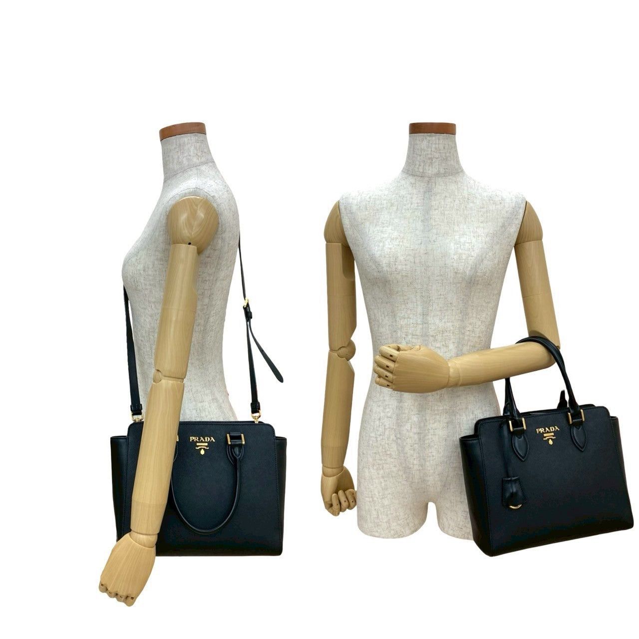 Prada Prada Shoulder Bag Black Leather Size ONE SIZE - 2 Thumbnail