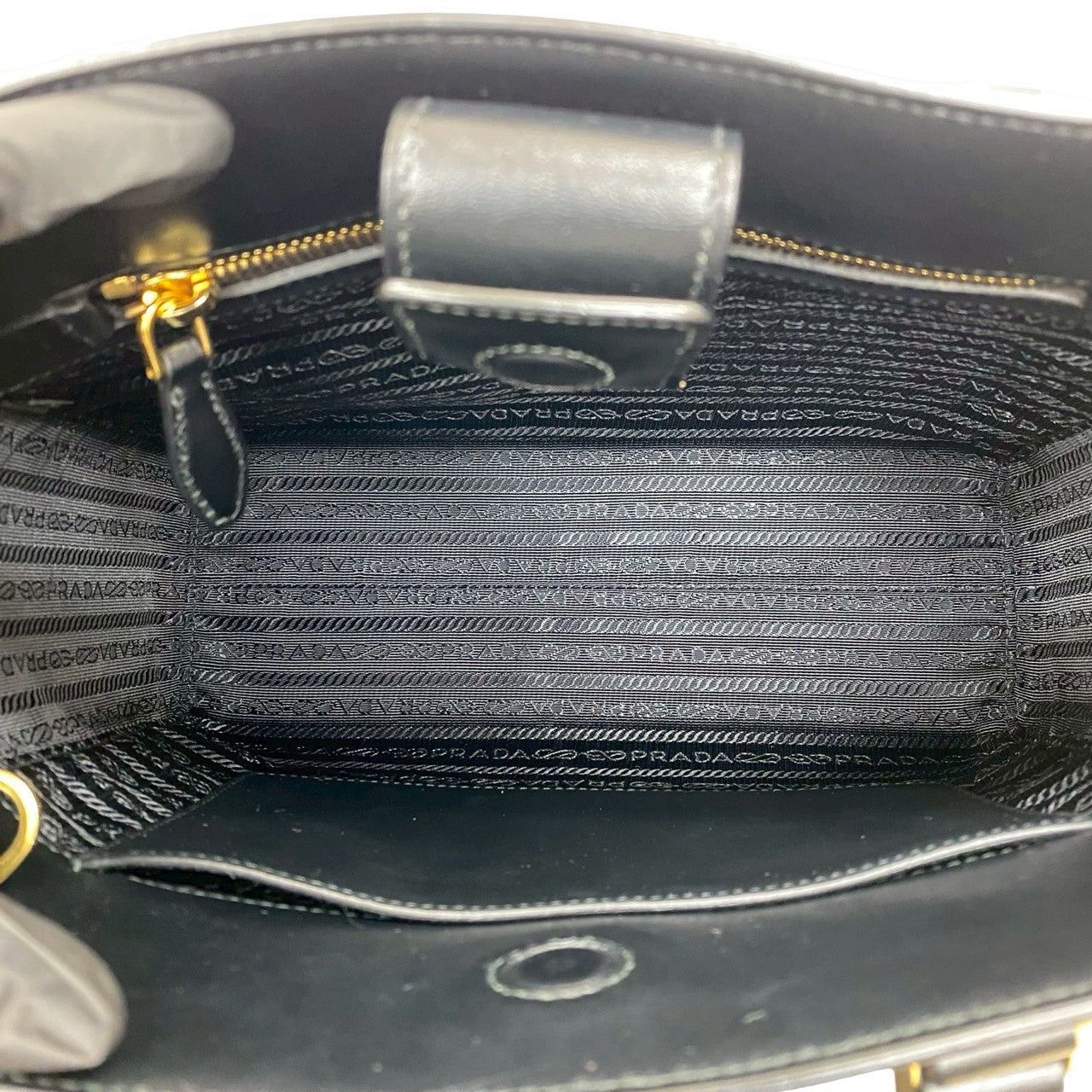 Prada Prada Shoulder Bag Black Leather Size ONE SIZE - 9 Thumbnail