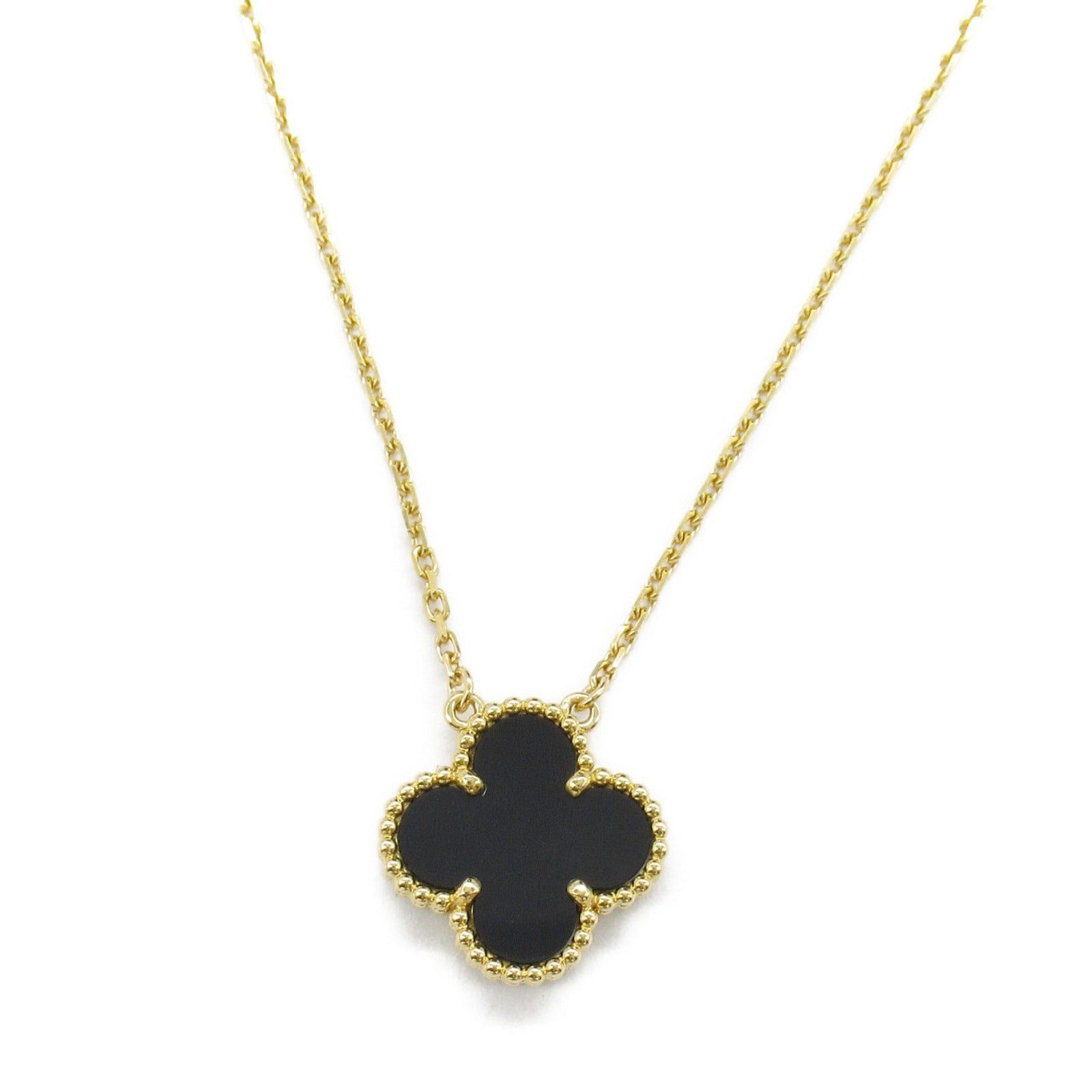 Van Cleef & Arpels Van Cleef Arpels Alhambra Onyx Necklace K18 (Yellow Gold) Black Size ONE SIZE - 2 Thumbnail