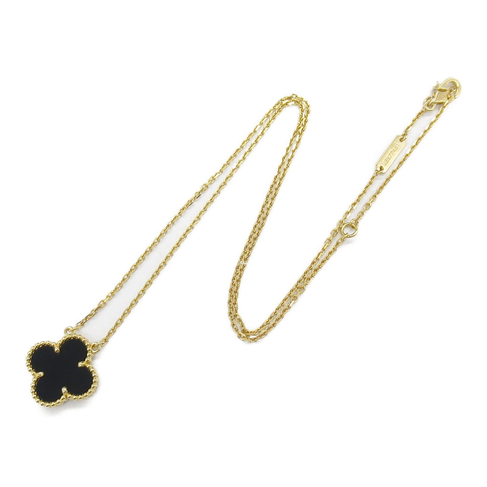 Van Cleef & Arpels Van Cleef Arpels Alhambra Onyx Necklace K18 (Yellow Gold) Black Size ONE SIZE - 3 Thumbnail