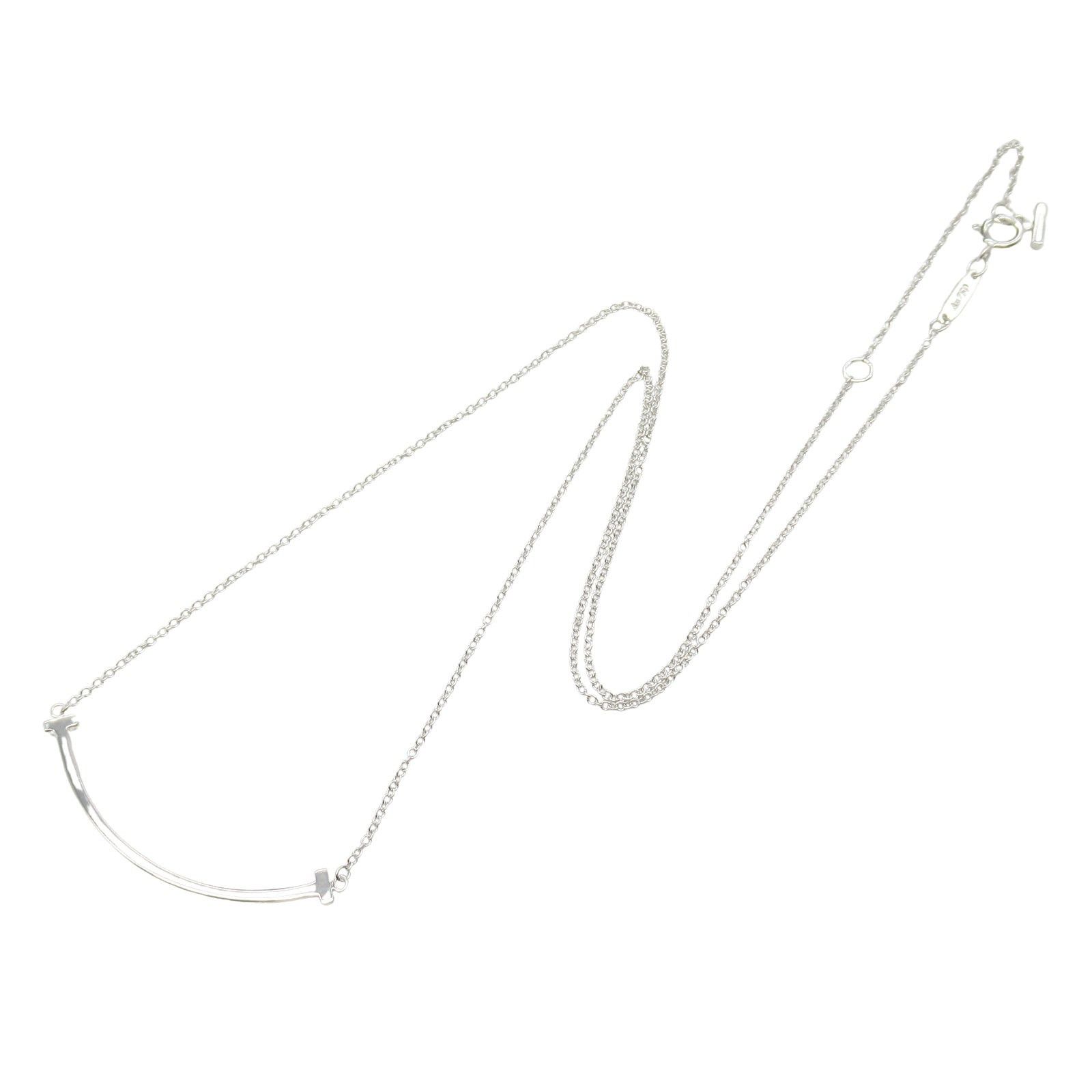 Tiffany & Co. Tiffany Co T-Smile Small Necklace K18Wg (White Gold) Gold Size ONE SIZE - 3 Thumbnail