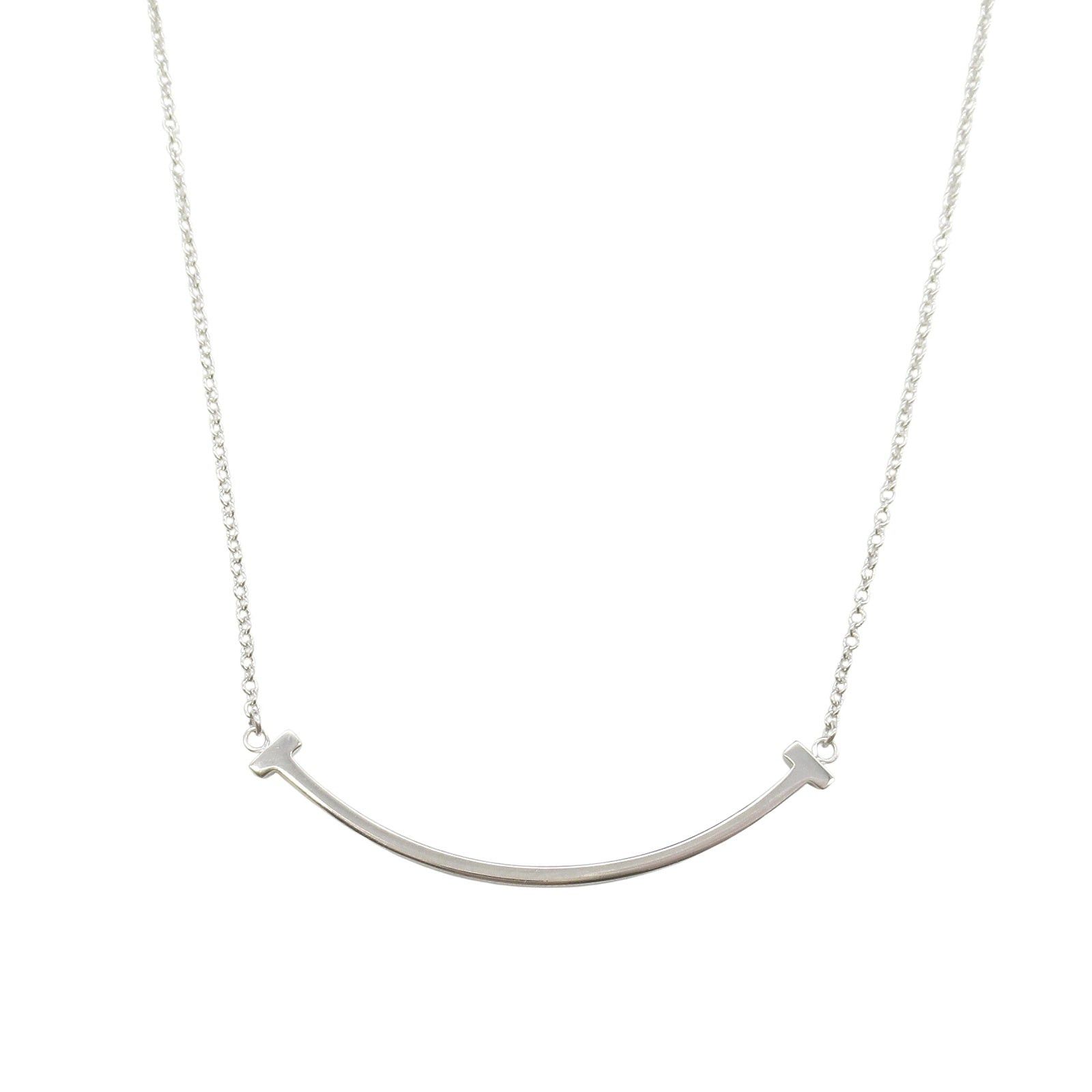 Tiffany & Co. Tiffany Co T-Smile Small Necklace K18Wg (White Gold) Gold Size ONE SIZE - 2 Thumbnail