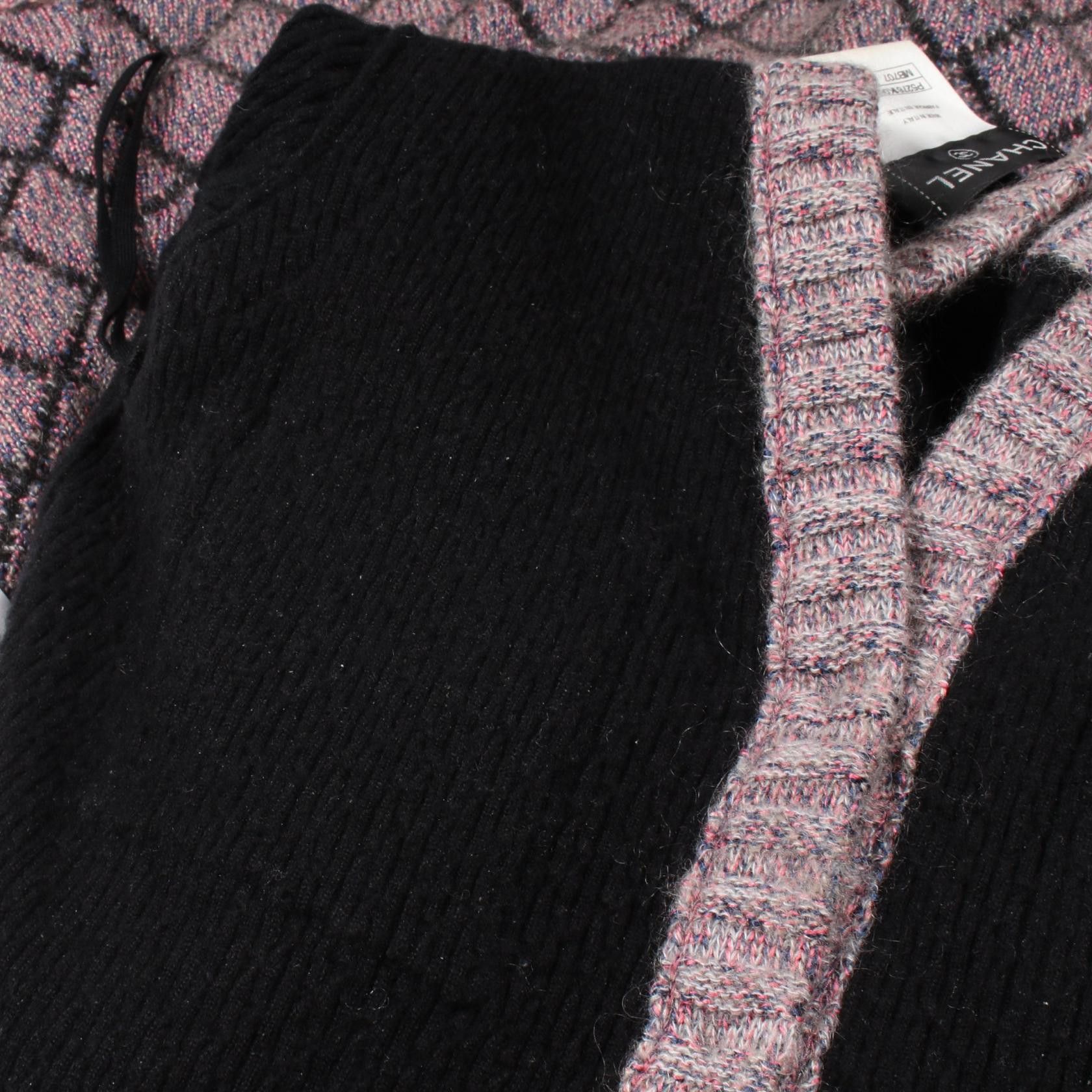 Chanel Chanel Camellia Button Knit Dress Silk Cashmere Black Pink Gray Size ONE SIZE - 10 Thumbnail