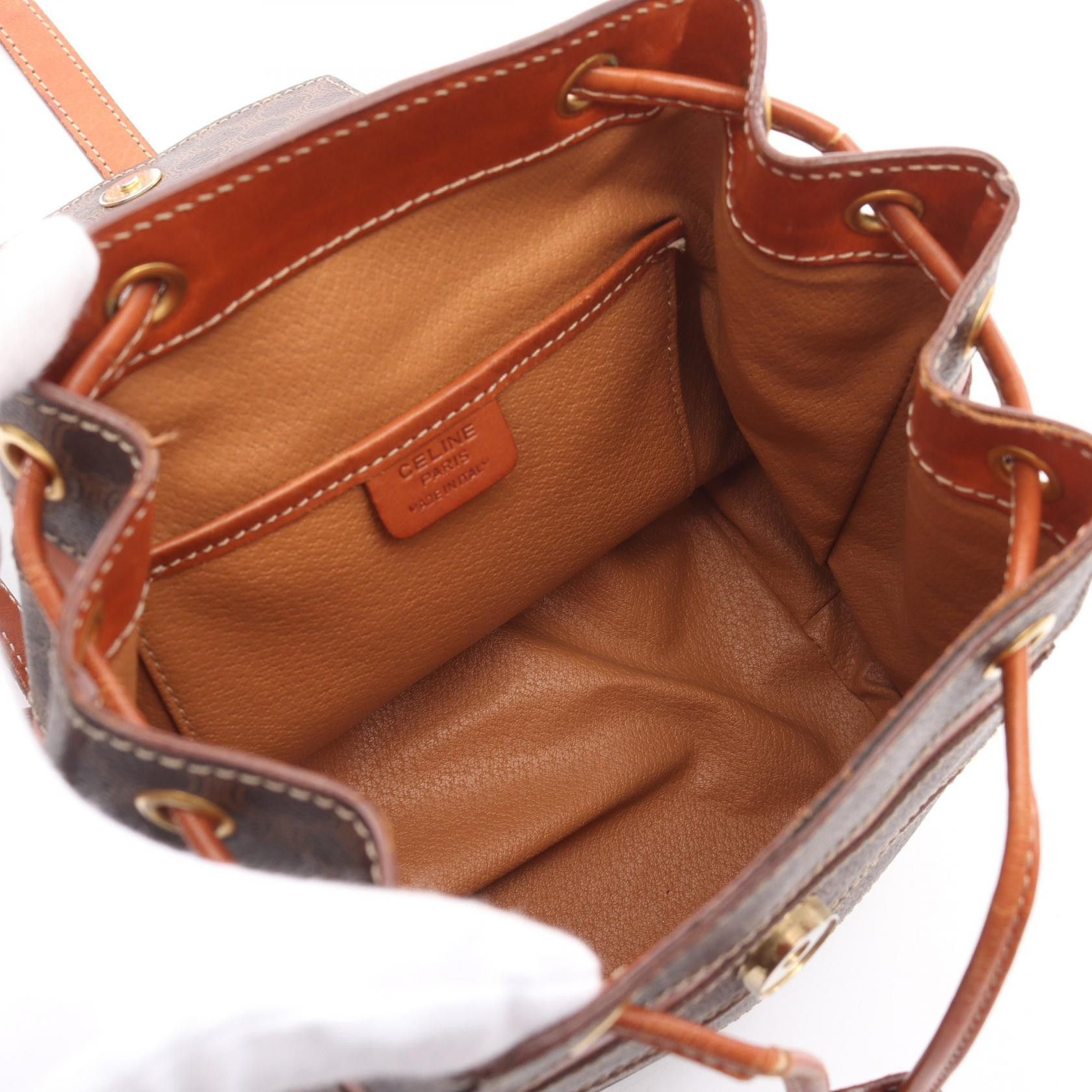 Celine Celine Macadam Backpack Rucksack Stripes Leather Brown Size ONE SIZE - 3 Thumbnail