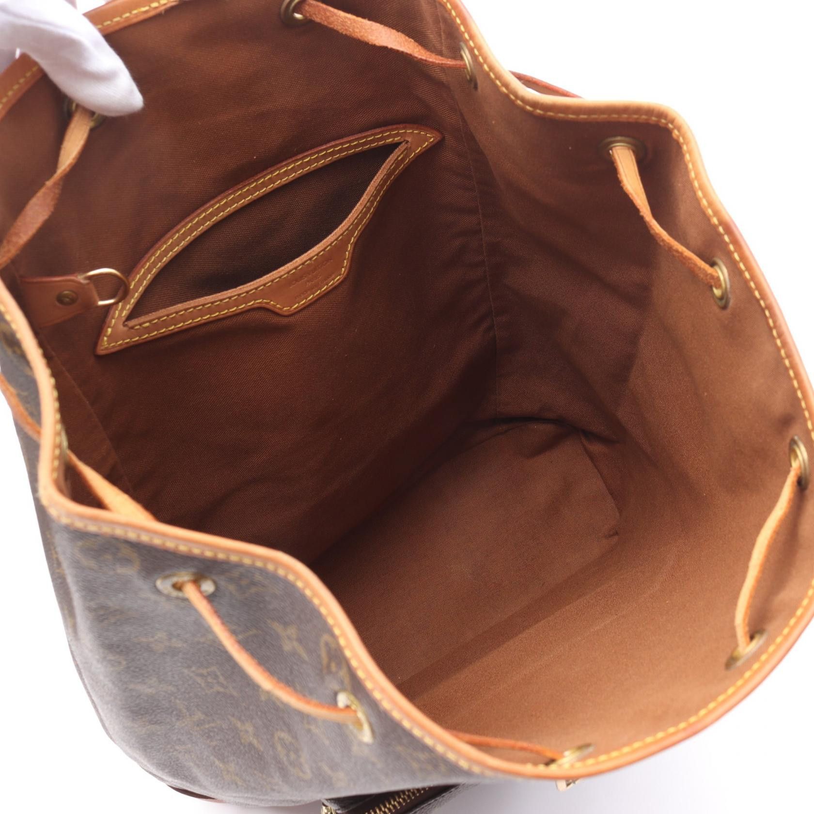 Louis Vuitton Louis Vuitton Montsouris Gm Monogram Backpack Rucksack Leather Brown Size ONE SIZE - 3 Thumbnail