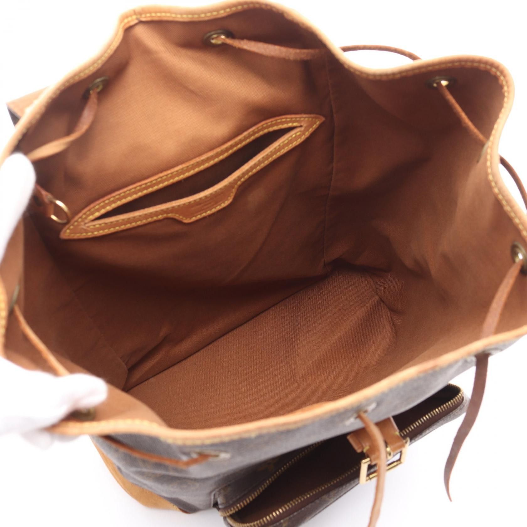 Louis Vuitton Louis Vuitton Montsouris Gm Monogram Backpack Rucksack Leather Brown Size ONE SIZE - 3 Thumbnail