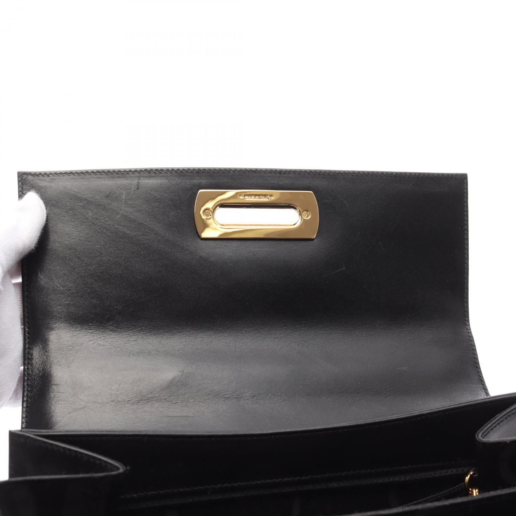 Salvatore Ferragamo Salvatore Ferragamo Gancini Handbag Leather Black Size ONE SIZE - 5 Thumbnail