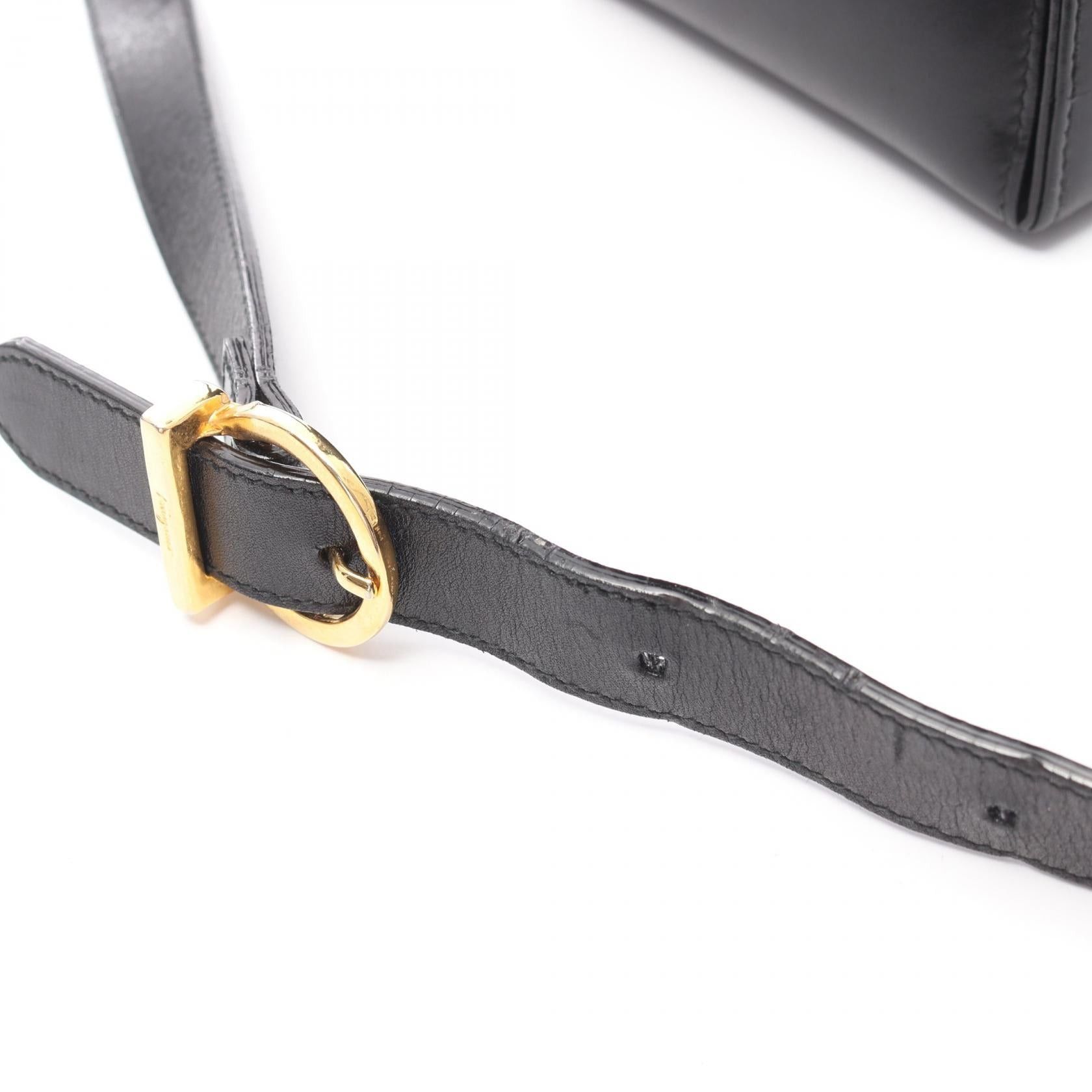 Salvatore Ferragamo Salvatore Ferragamo Gancini Handbag Leather Black Size ONE SIZE - 13 Thumbnail