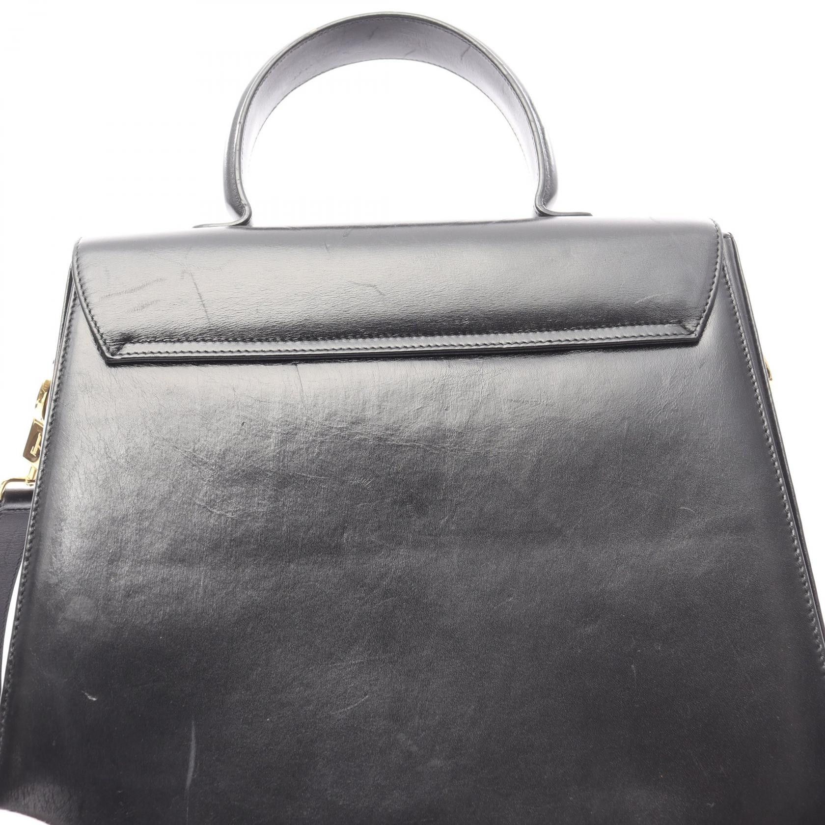 Salvatore Ferragamo Salvatore Ferragamo Gancini Handbag Leather Black Size ONE SIZE - 8 Thumbnail