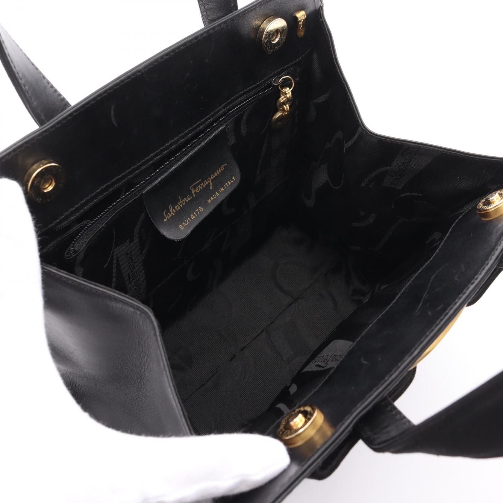 Salvatore Ferragamo Salvatore Ferragamo Vara Ribbon Handbag Leather Black Size ONE SIZE - 3 Thumbnail