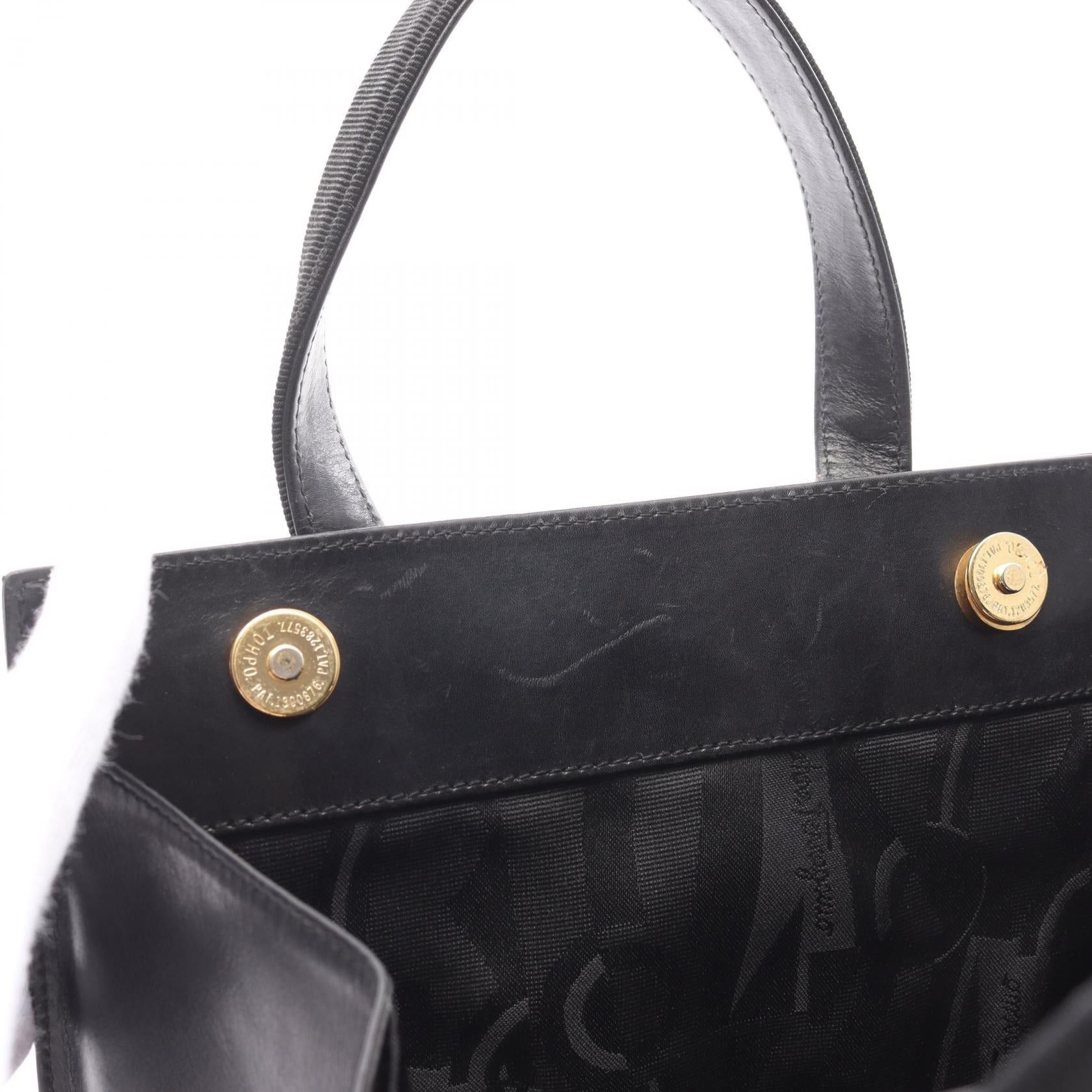 Salvatore Ferragamo Salvatore Ferragamo Vara Ribbon Handbag Leather Black Size ONE SIZE - 6 Thumbnail