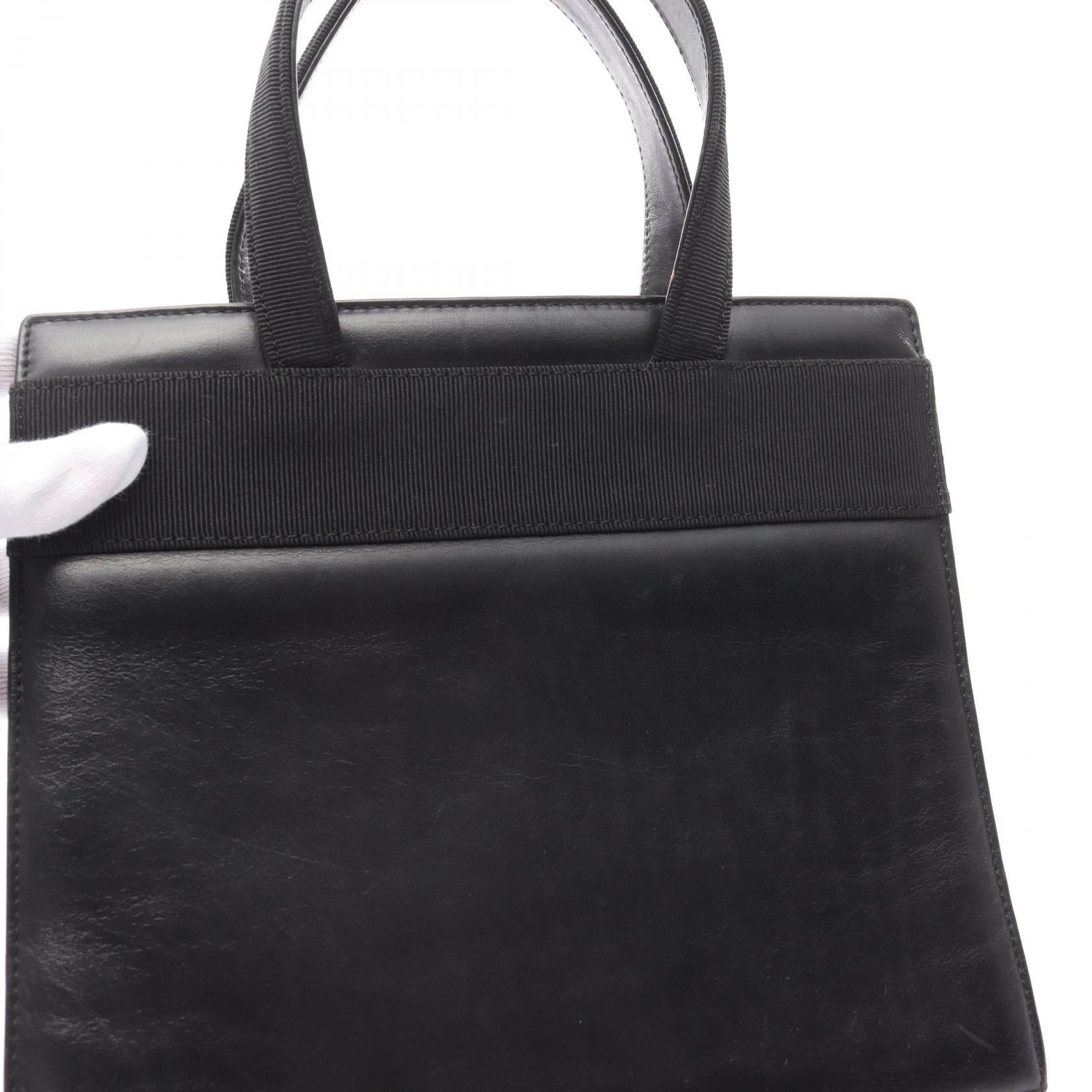 Salvatore Ferragamo Salvatore Ferragamo Vara Ribbon Handbag Leather Black Size ONE SIZE - 8 Thumbnail