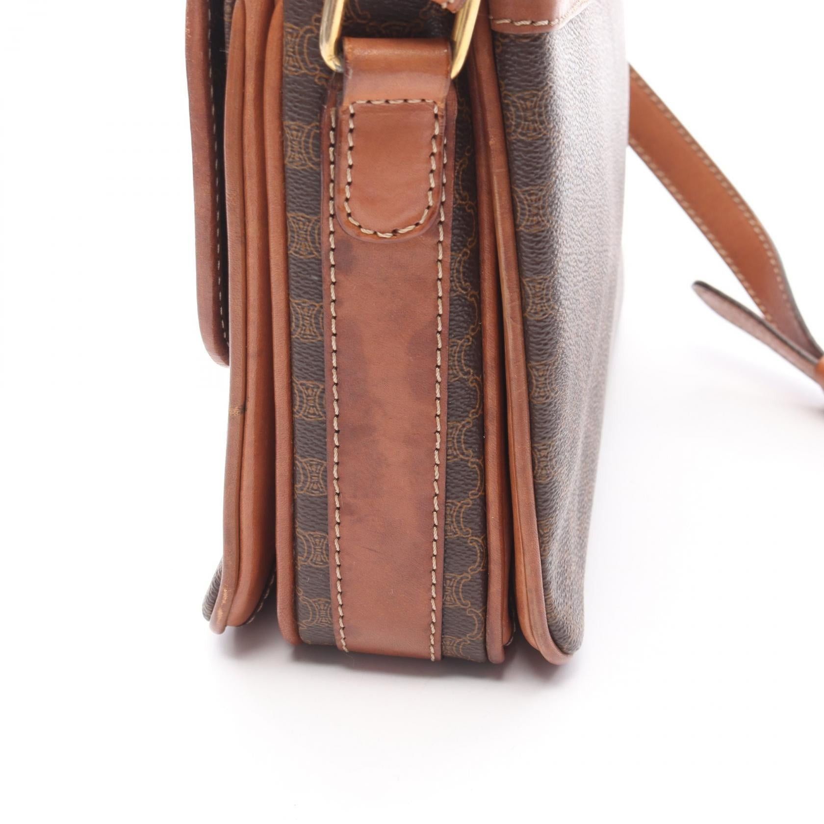Celine Celine Macadam Shoulder Bag Leather Brown Size ONE SIZE - 12 Thumbnail