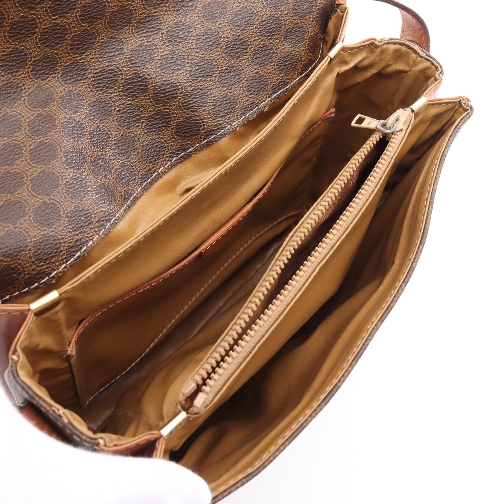 Celine Celine Macadam Shoulder Bag Leather Brown Size ONE SIZE - 3 Thumbnail
