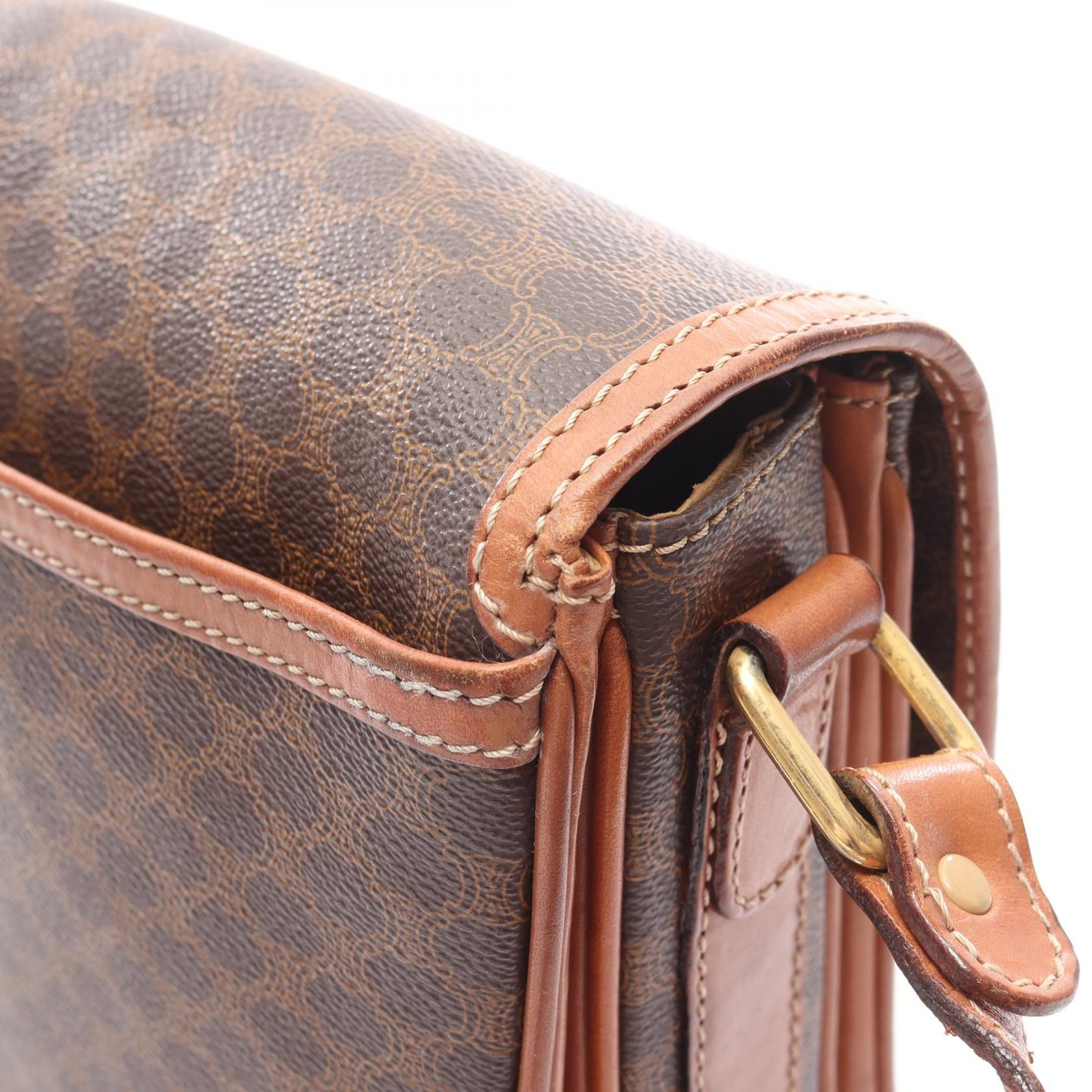 Celine Celine Macadam Shoulder Bag Leather Brown Size ONE SIZE - 10 Thumbnail