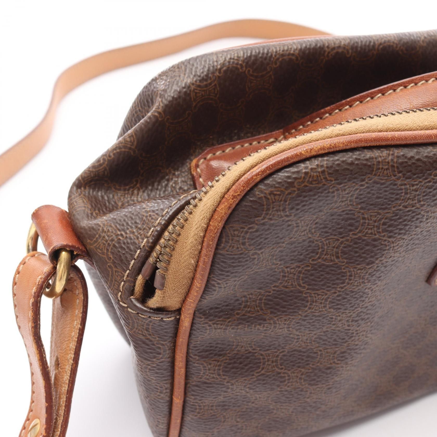 Celine Celine Macadam Handbag Leather Brown Size ONE SIZE - 9 Thumbnail