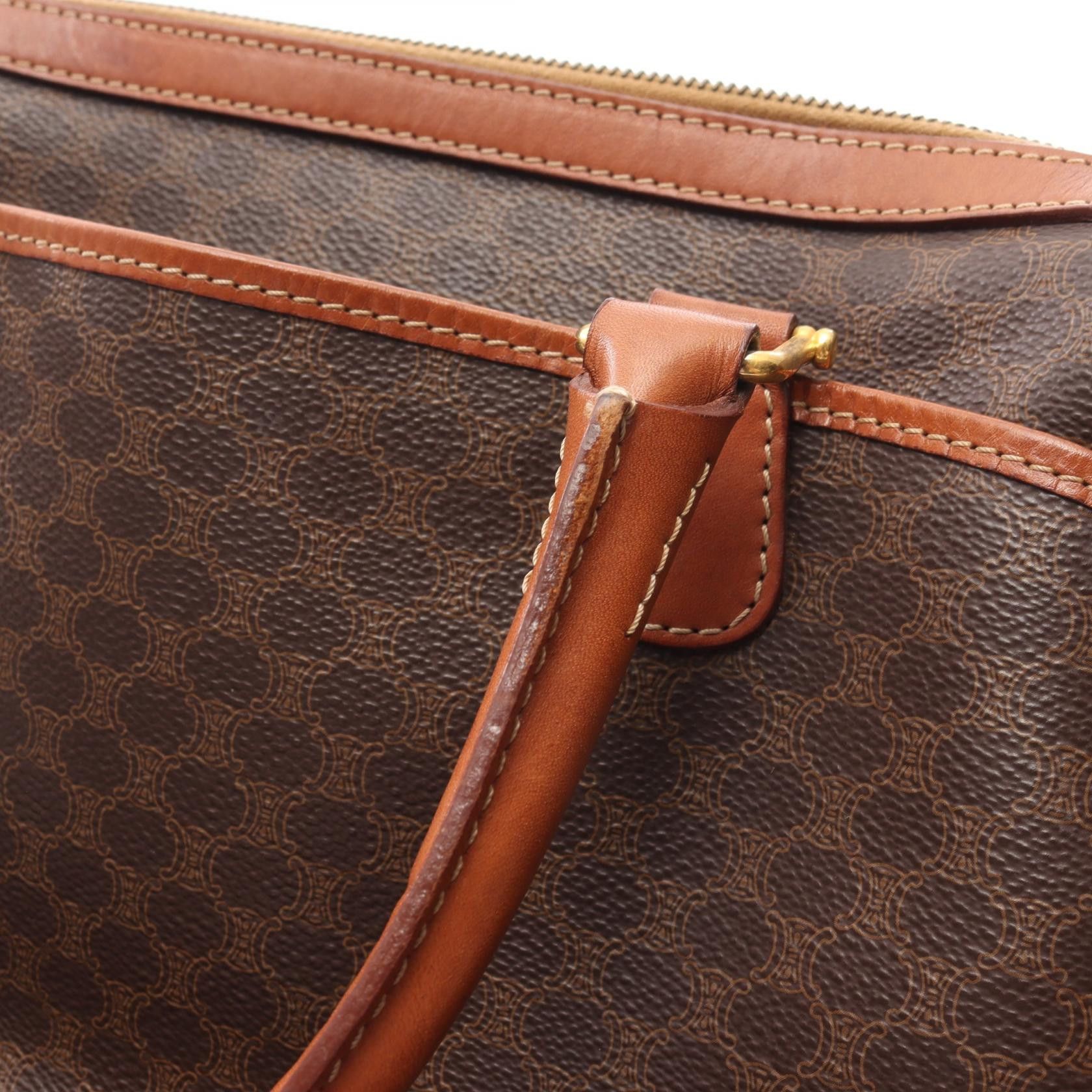 Celine Celine Macadam Handbag Mini Boston Bag Leather Brown Size ONE SIZE - 10 Thumbnail