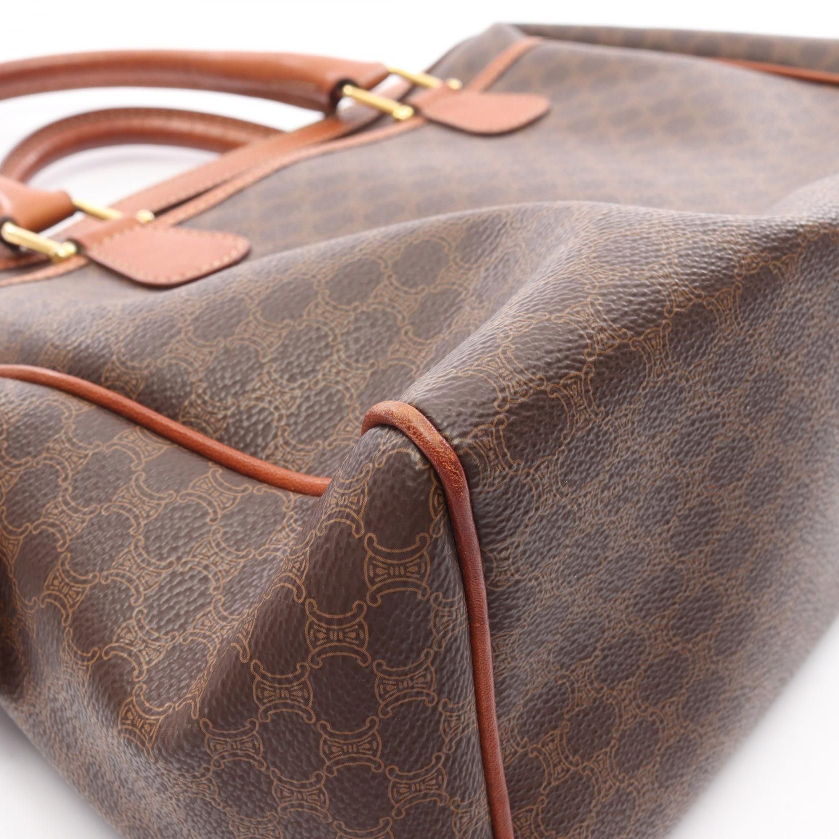 Celine Celine Macadam Handbag Mini Boston Bag Leather Brown Size ONE SIZE - 7 Thumbnail